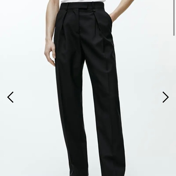 NWOT ARKET Hopsack Wool Trousers in Black - Picture 2 of 9